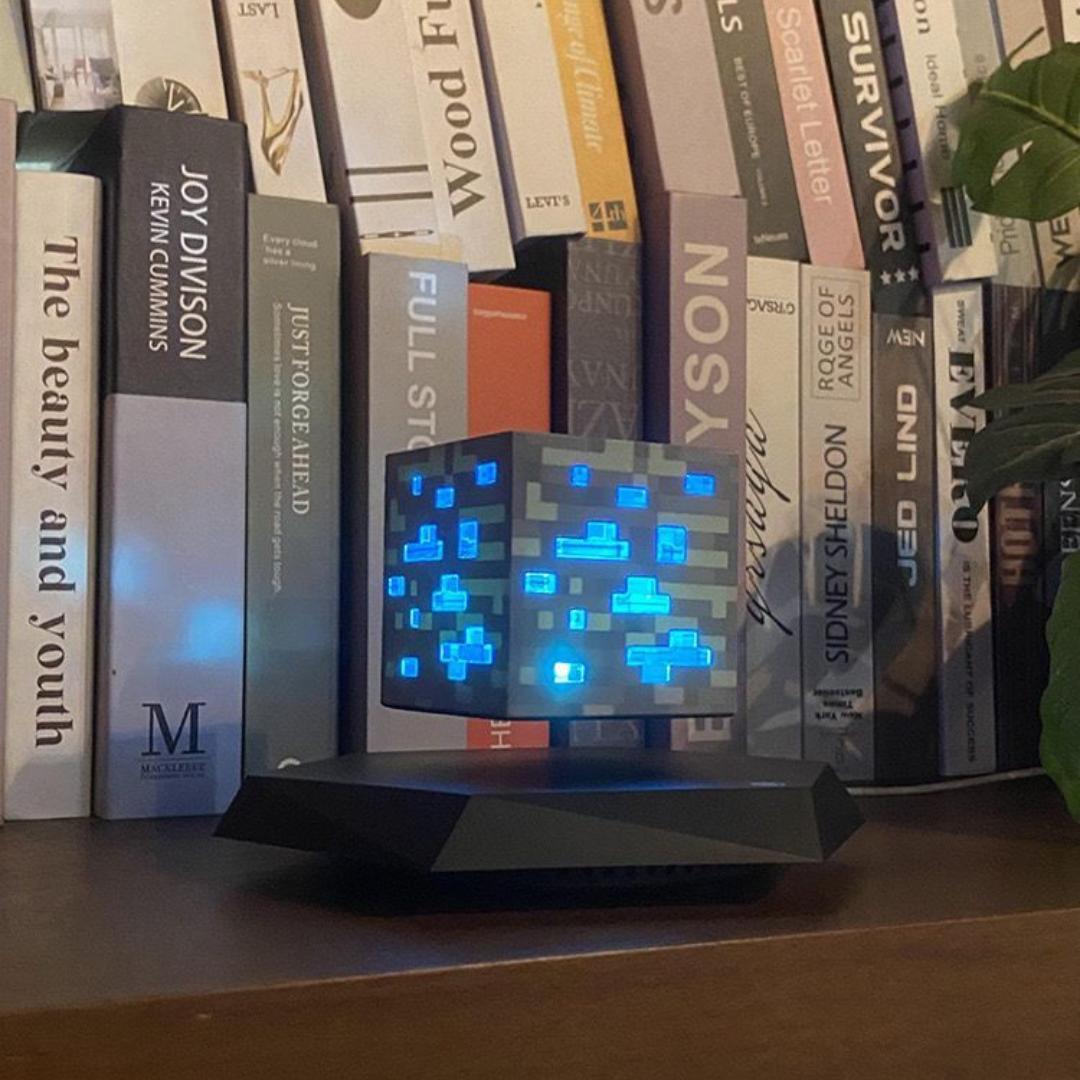 Magnetic Levitation Floating  Minecraft  Diamond Ore Block Light Up