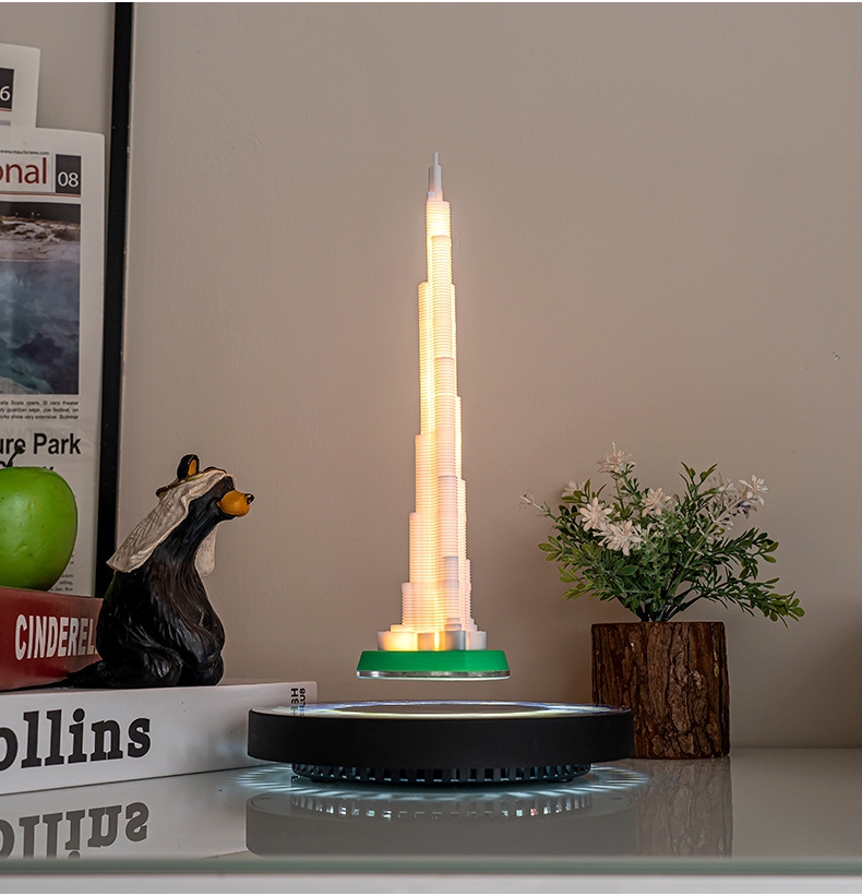 Magnetic Levitation Burj Khalifa Tower LED Desk Light & Night Lamp ( Large size)